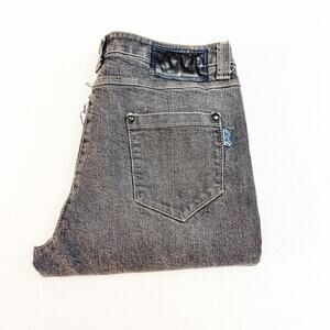 Oltre Italy Slim Skinny Black Charcoal Denim Jeans Size 12